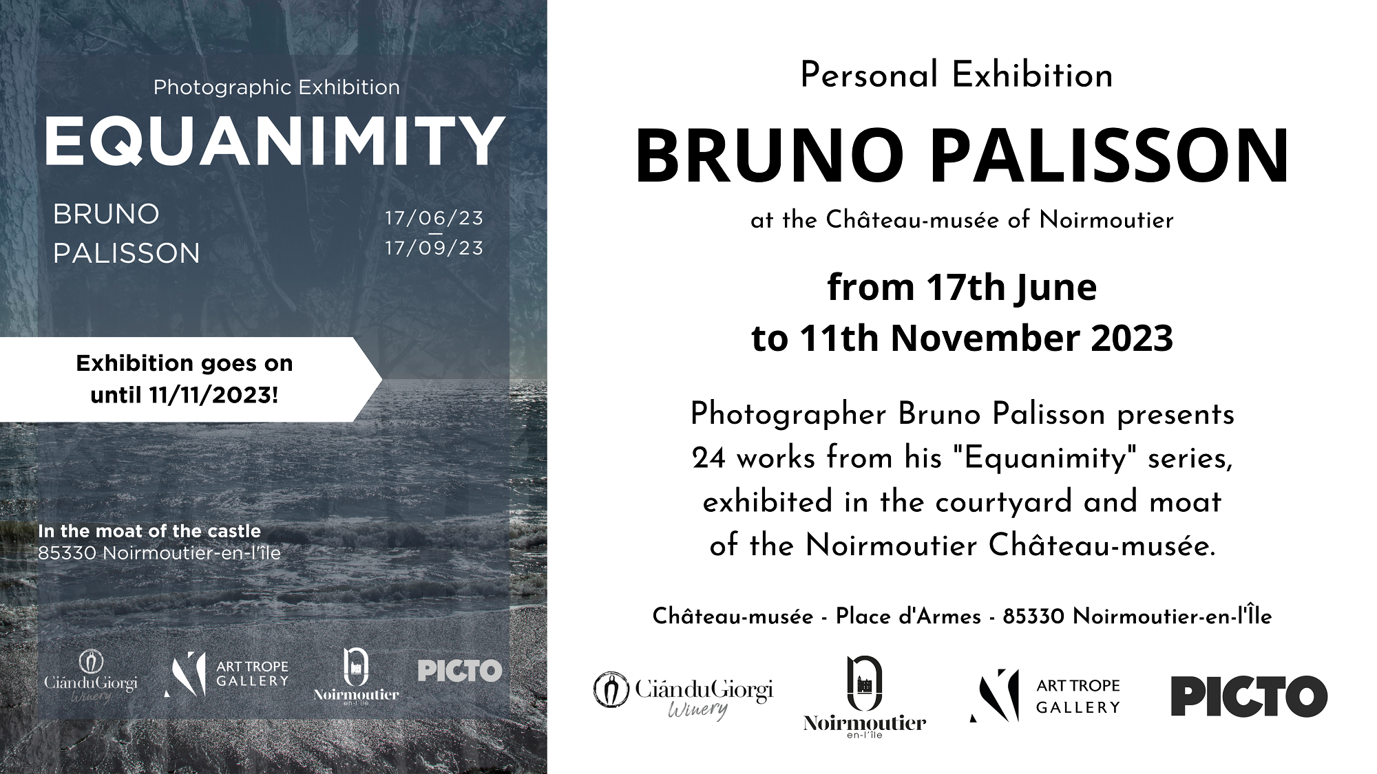 Personal Exhibition - Bruno Palisson - "EQUANIMITY" - Château-musée de Noirmoutier - France
